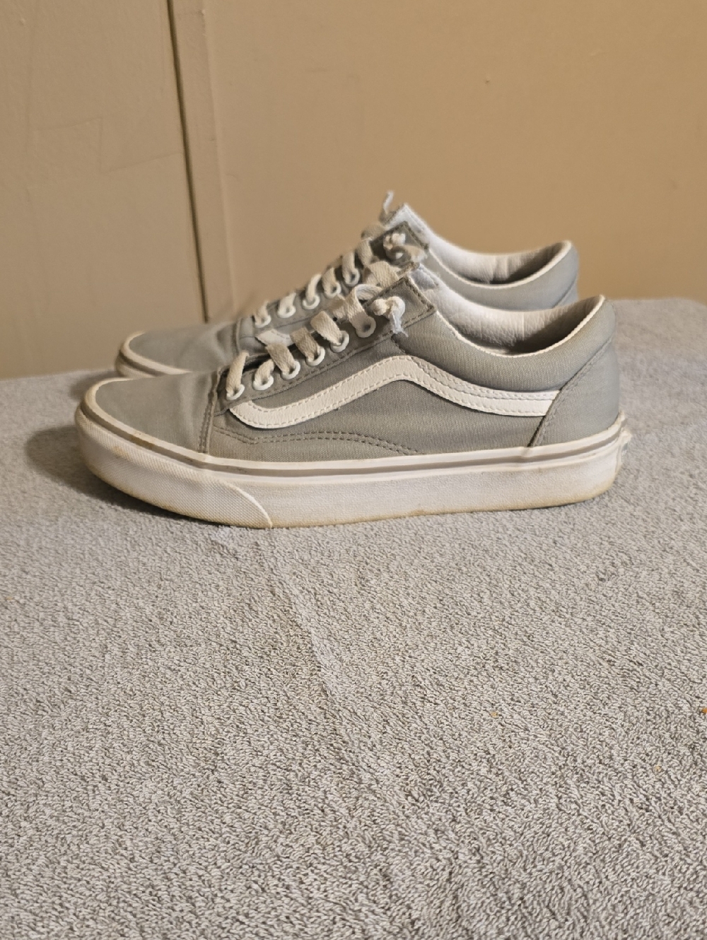 Vans Old Skool Canvas Sneakers in Gray and White